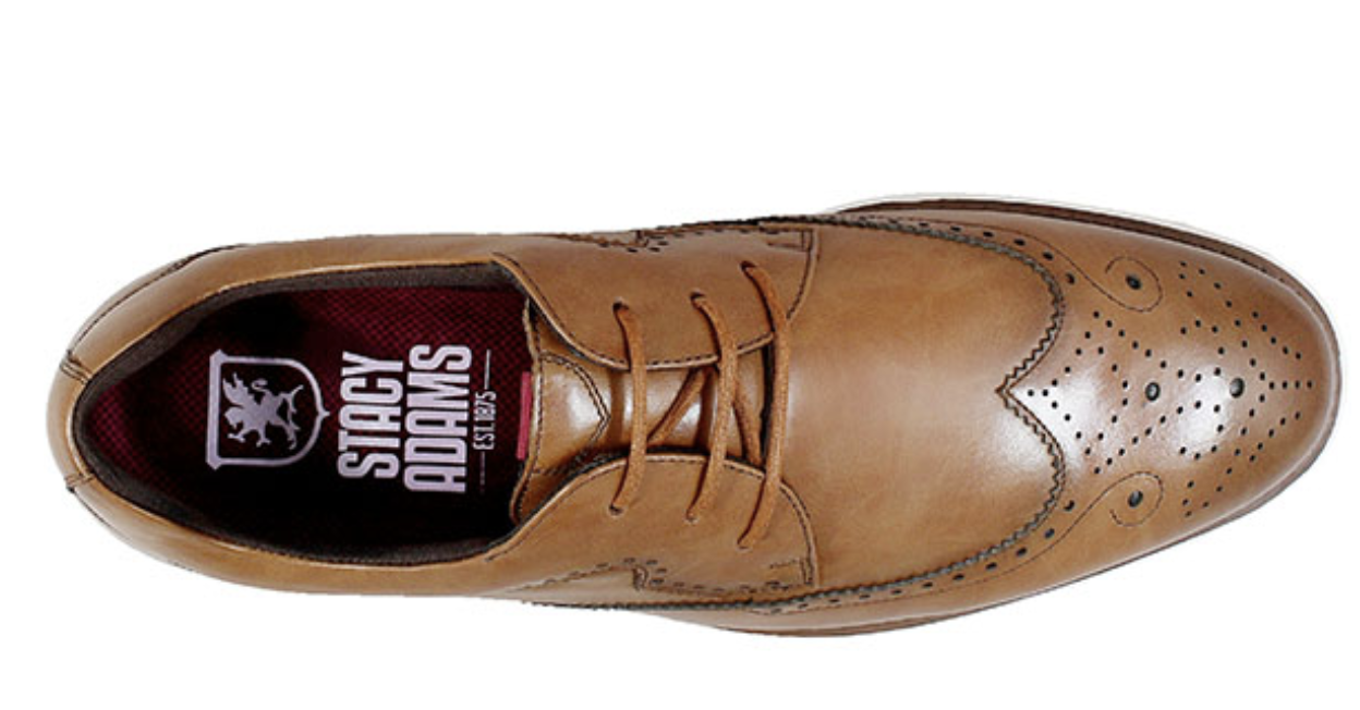 stacy adams wingtip cognac